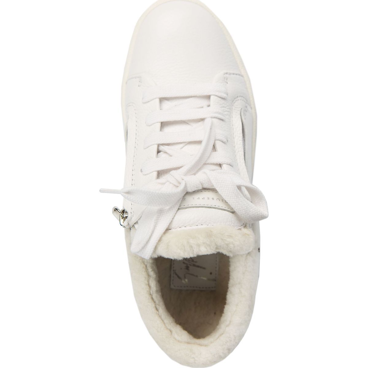 Кожаные кеды с мехом